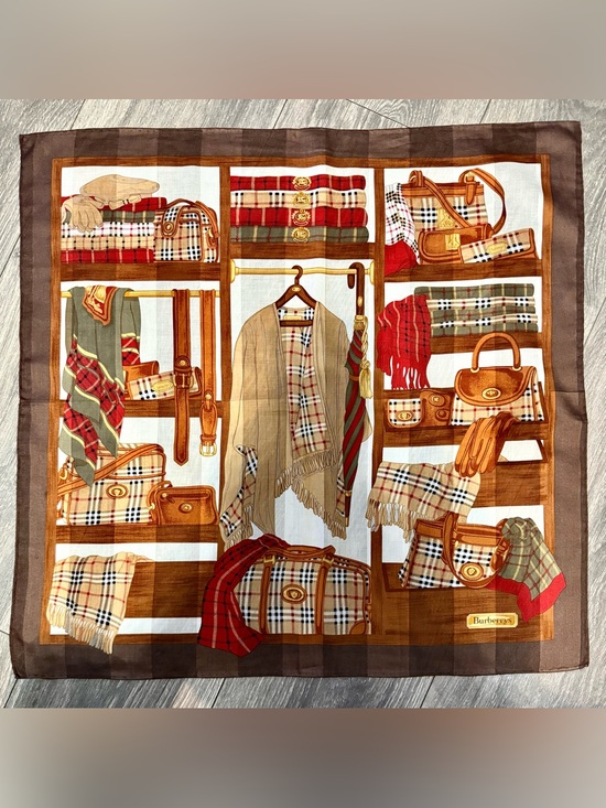 Burberry Accessories - Burberry Multicolor Plaid Accessories Silk Scarf - Tan, Red, Brown, Cream